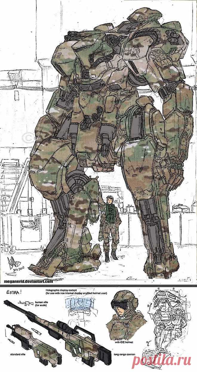 Боевой робот. В камуфляже.