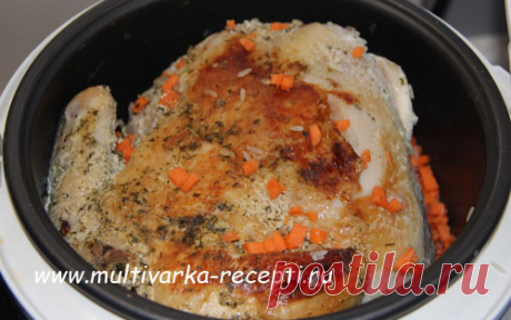 Курица, запеченная целиком с рисом в мультиварке. Рецепт-дуэт.