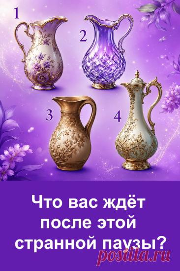 Иногда в жизни наступает странная пауза: привычный ритм меняется, мысли становятся особенно настойчивыми, а некоторые вопросы остаются без ответа. В такие моменты интересно прислушаться к своей первой реакции и посмотреть на ситуацию с другой стороны. Перед вами четыре красивых кувшина, каждый со своим характером и настроением. Остановите взгляд на одном из них и прочитайте толкование. Возможно, оно заставит вас задуматься о том, что сейчас происходит внутри вас.