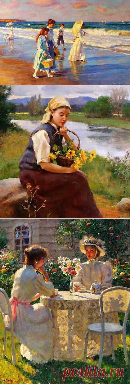 Художник Gregory Frank Harris. Романтик о женщинах | Usenkomaxim.ru