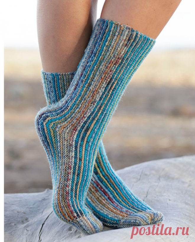 Носки с продольными полосками diy