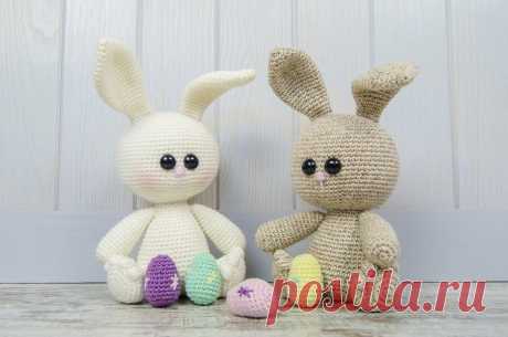 Пасхальные кролики мастер-класс крючком | Hi amigurumi