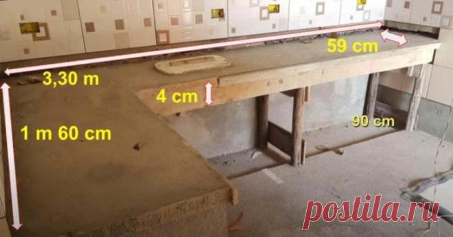 Бетонная столешница для кухни своими руками Возможно, бетонная столешница для кухни и уступает столешницам, изготовленным из искусственного камня или ламинированных плит, в плане эстетичности.  Однако в плане прочности и долговечности она всегд...