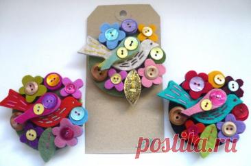 ​Броши из пуговиц