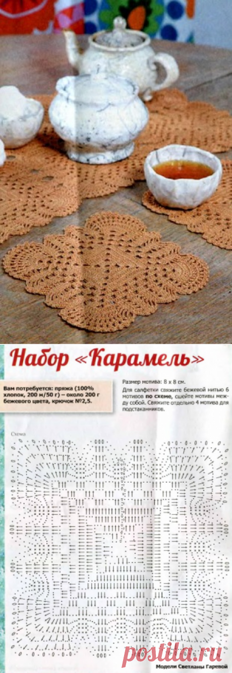Вязание подставки под горячее крючком