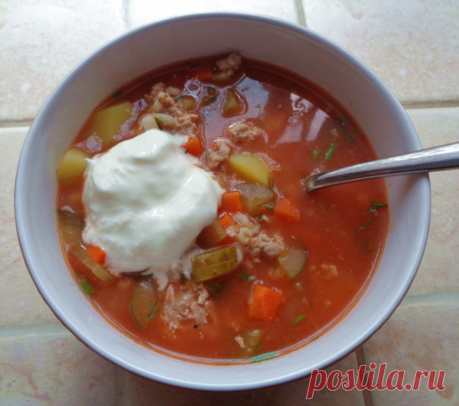 Рассольник с перловкой и солеными огурцами, рецепт - Простые рецепты Овкусе.ру