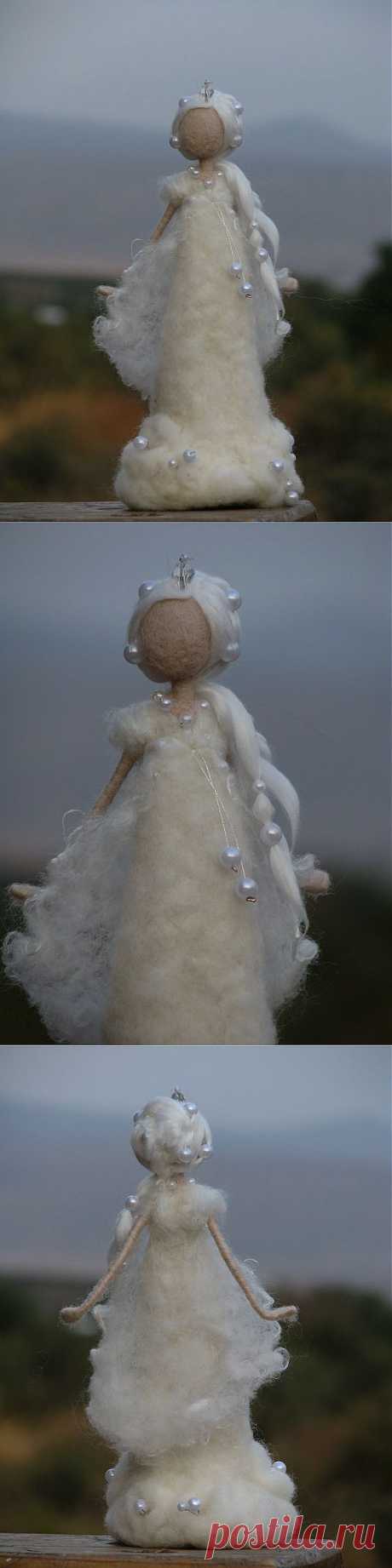 Needle felted waldorf inspired snow queen ready by Made4uByMagic