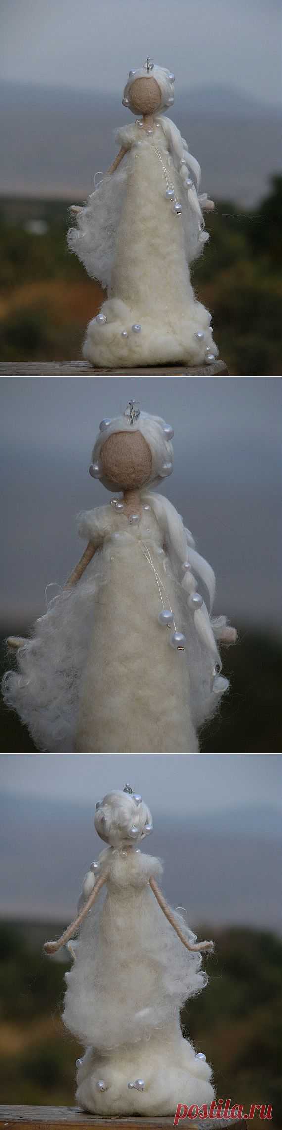 Needle felted waldorf inspired snow queen ready by Made4uByMagic