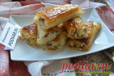 Рулеты из вытяжного теста фило с картошкой