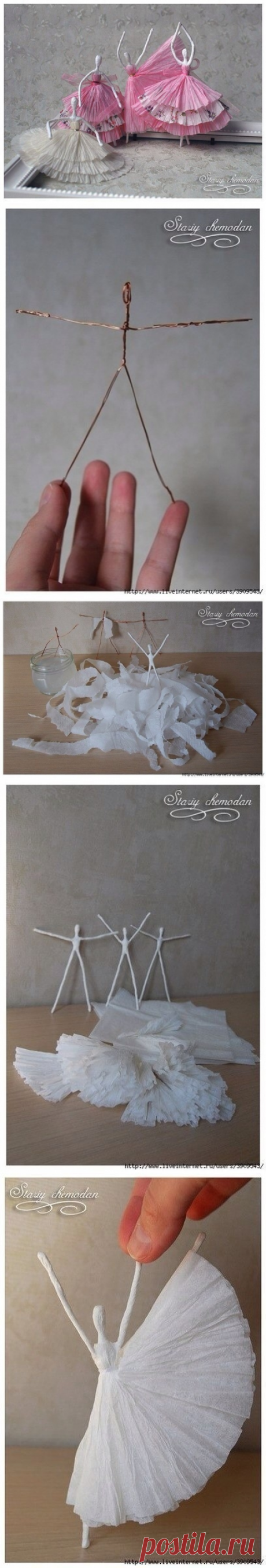 Балерины из салфеток.