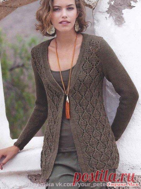 Ажурный жакет - Вязание спицами - Страна Мам