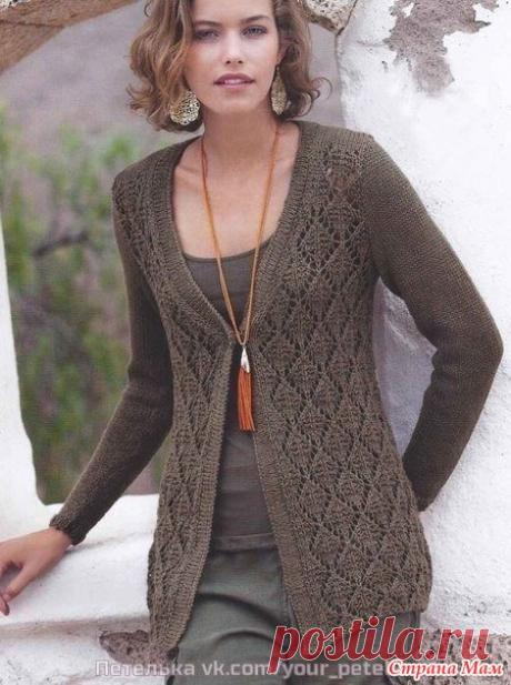 Ажурный жакет - Вязание спицами - Страна Мам