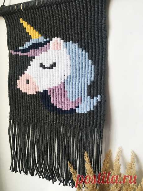 UNICORN Macrame Tapestry Pattern DIY Tutorial Wall Hanging | Etsy