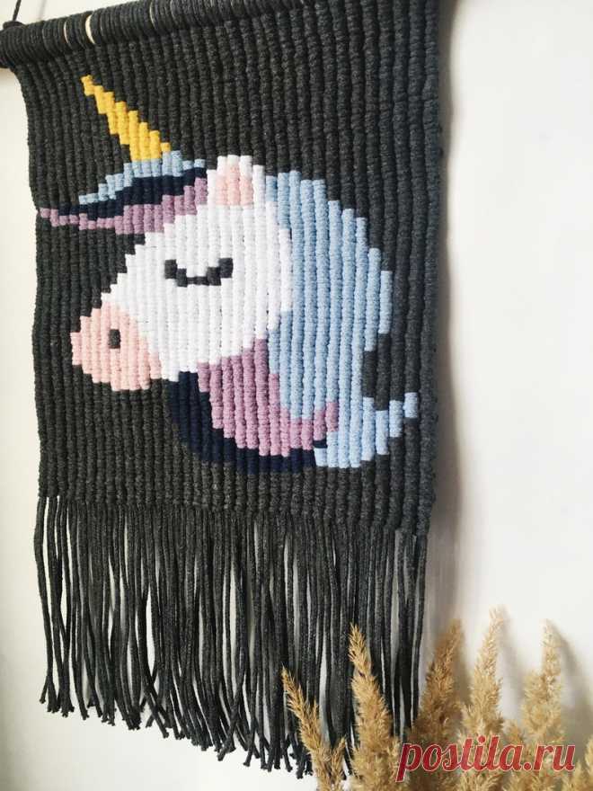 UNICORN Macrame Tapestry Pattern DIY Tutorial Wall Hanging | Etsy