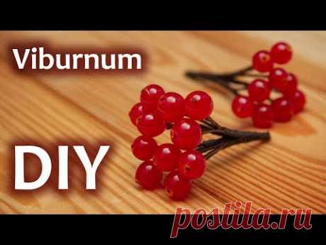 Как сделать ягоды калины из термоклея своими руками. DIY How to make viburnum berries from hot glue