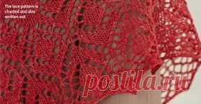 Вязание шали Red Orchid, The Knitter 80