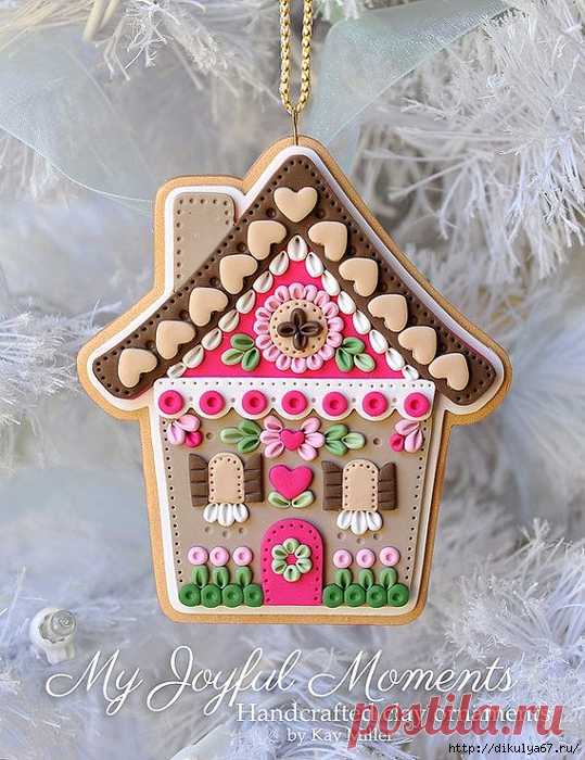 Новогодние домики, елочки, снежинки из пластики
