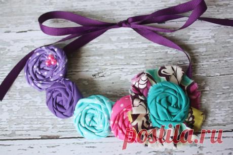 Bespoken rosette &amp; ruffle bib necklace and от babybirdieboutique