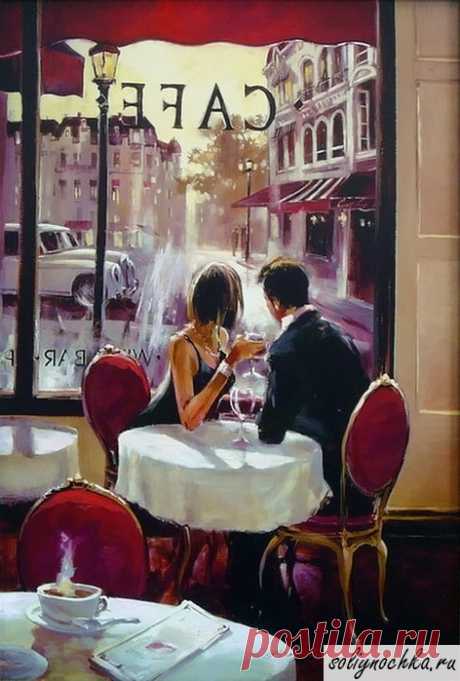 "Романтический вечер", акрил, холст, художник Брент Хейтон (Brent Heighton), фото на тему "Живопись"