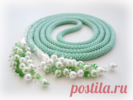 Лариат &quot;Мятный&quot; и &quot;Красная смородинка&quot; | biser.info - всё о бисере и бисерном творчестве