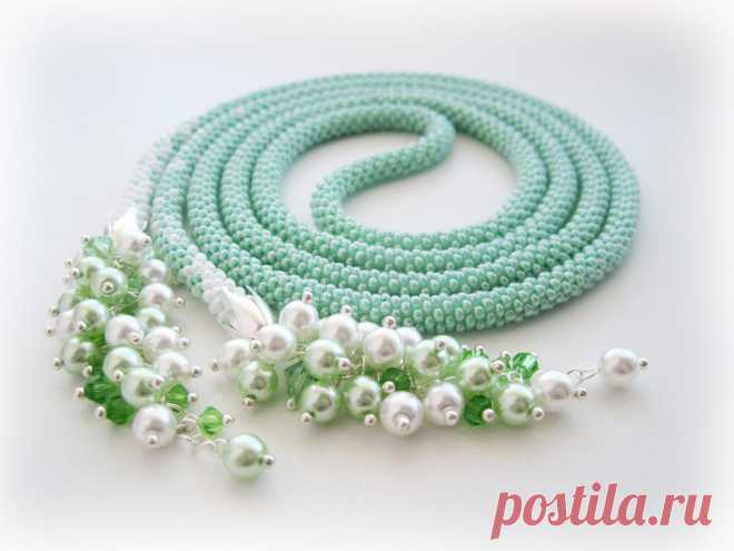 Лариат "Мятный" и "Красная смородинка" | biser.info - всё о бисере и бисерном творчестве