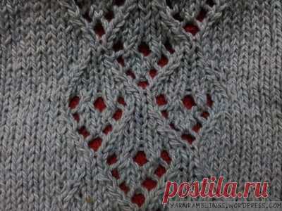 Узор спицами Lacy Heart Curtain.