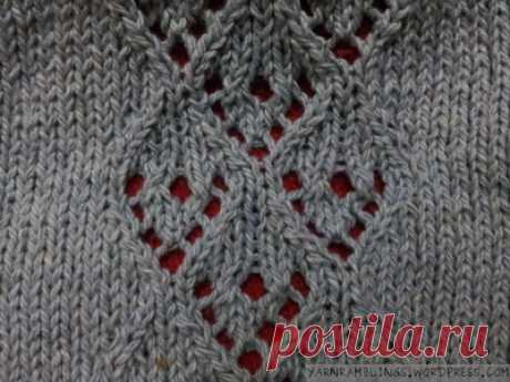 Узор спицами Lacy Heart Curtain.