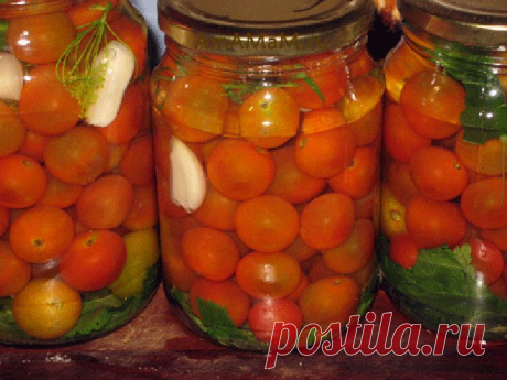 Маринованные помидоры черри (без стерилизации) .
