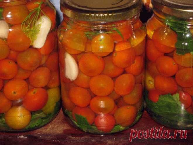 Маринованные помидоры черри (без стерилизации) .