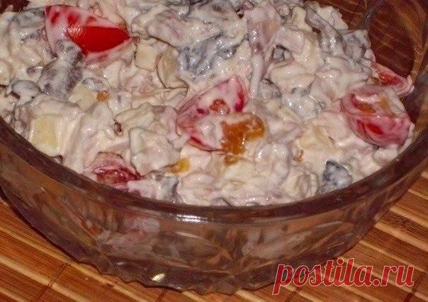 Салат с курицей, сыром, грибами и помидорами / Понимание бизнеса
