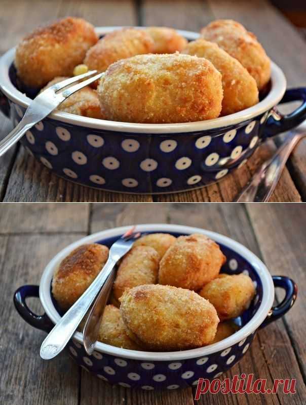 Как приготовить картофельные крокеты с сыром и грибами в духовке - рецепт, ингридиенты и фотографии