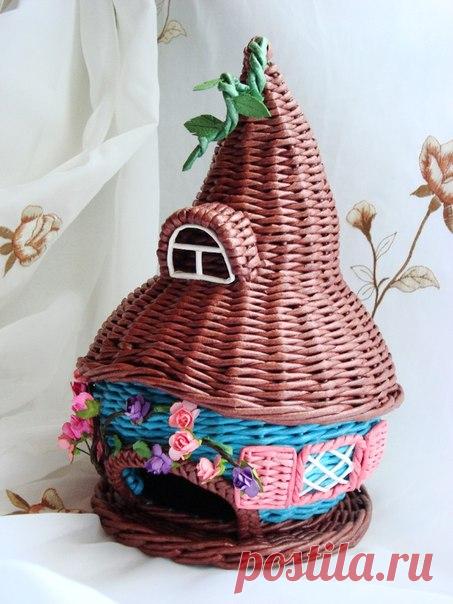 Плетение из газет "Чайный домик"