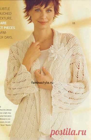Вязание спицами ажурного кардигана / Рукоделие / Домоводство / Женские секреты / Женский
