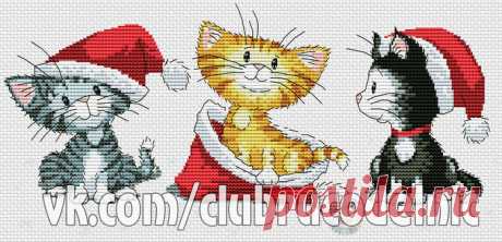 ВЫШИВКА-Christmas kittens back