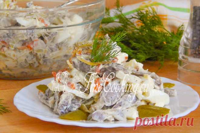Салат с куриными желудочками - рецепт с фото