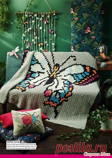 Плед с бабочкой - Все в ажуре... (вязание крючком) - Страна Мам