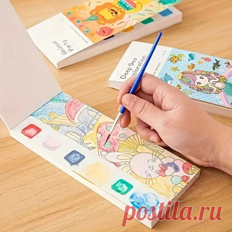1 шт. 12 листов акварельной книжки раскраски книжка - Temu Moldova