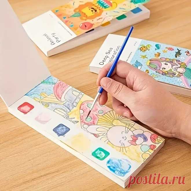 1 шт. 12 листов акварельной книжки раскраски книжка - Temu Moldova