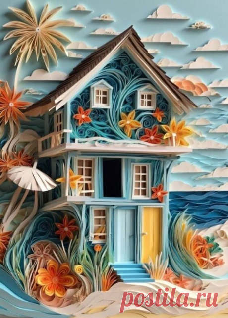 смотрите, какие волшебные домики в стиле квиллинг