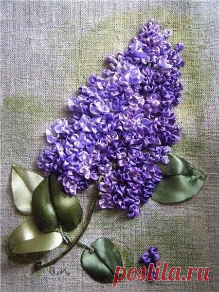 Сирень из лент