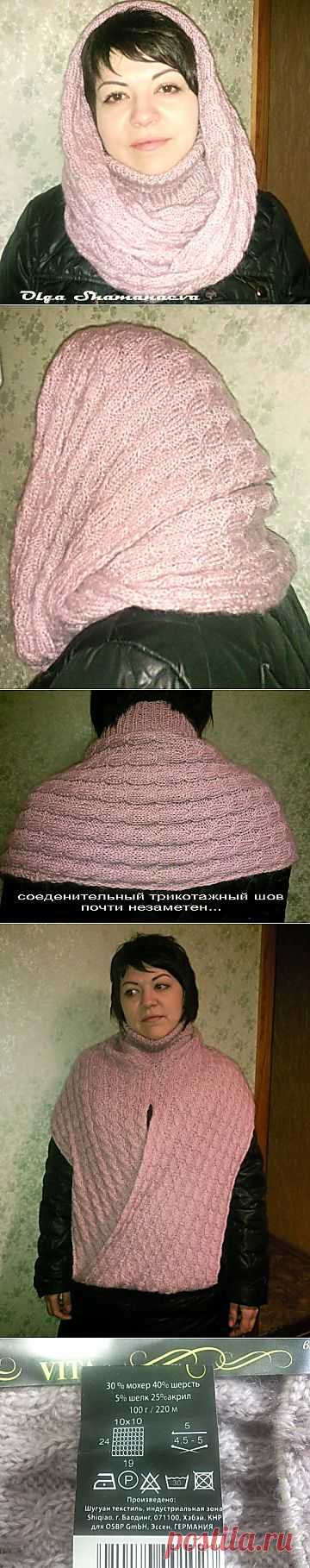 Удачная модель!!! Шарф-снуд-капюшон!!!Мой "перевяз" на заказ.....