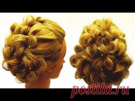Вечерняя прическа на длинные волосы.Вечерняя прическа с плетением.Evening hairstyle for long hair - YouTube
