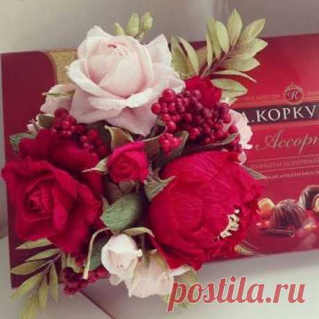 #свитдизайн #букетизконфет #цветыизбумаги #цветы #подарок #paperflowers #paper #handmade