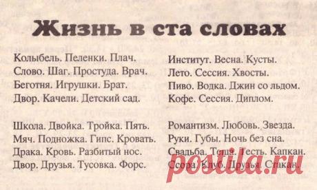 Жизнь в 100 словах