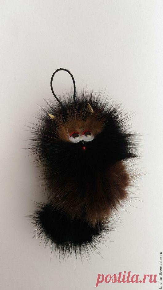 Купить Брелок Котёнок. Подвеска на телефон. Кот. Кошка. Котик. Брелок меховой - сувенир