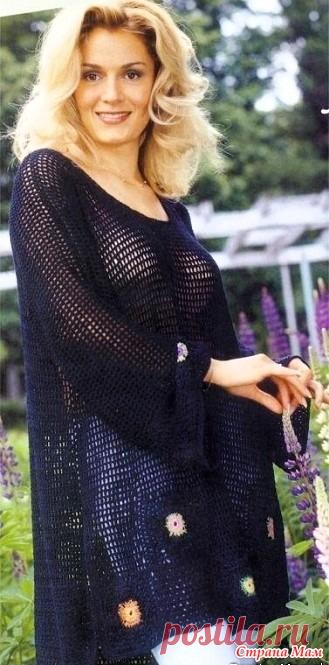 Свободный ажурный блузон. Крючок.