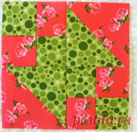 Образцы 2-х цветных лоскутных блоков.