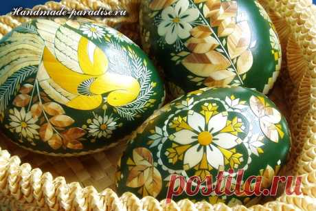Декорирование пасхальных яиц соломкой - Handmade-Paradise