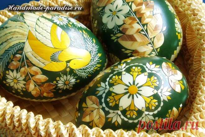 Декорирование пасхальных яиц соломкой - Handmade-Paradise