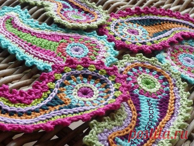 Crochet pattern paisley by ATERGcrochet от ATERGcrochet на Etsy